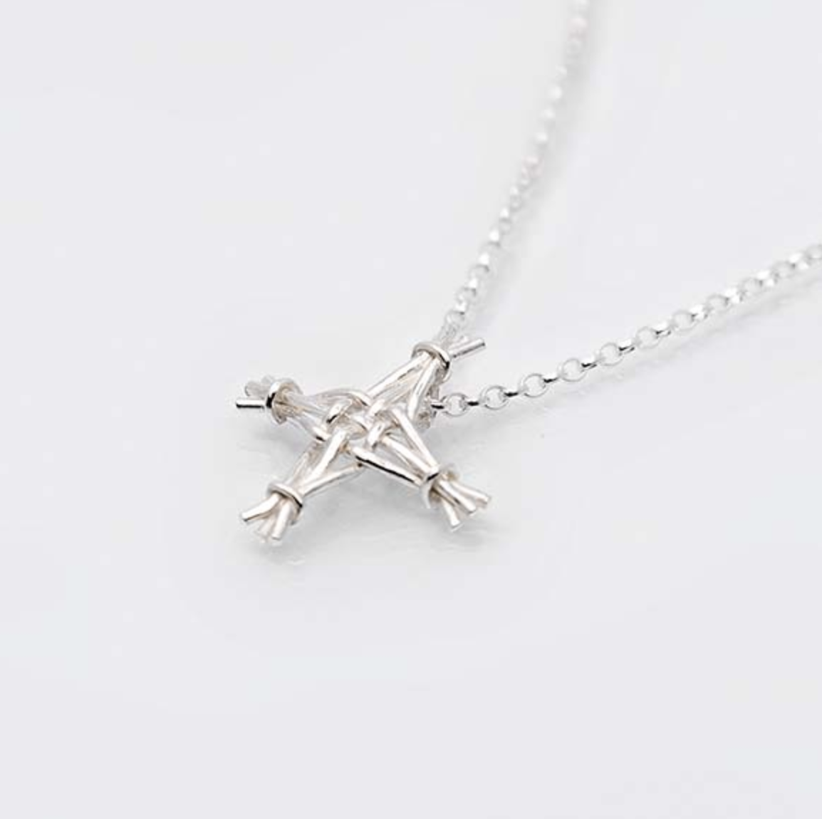 Brigid s Woven Reed Cross Pendant Sterling Silver Martina